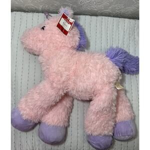 Dan Dee Pink Unicorn Plush Fuzzy Floppy Large 23” Purple Stuffed Walmart